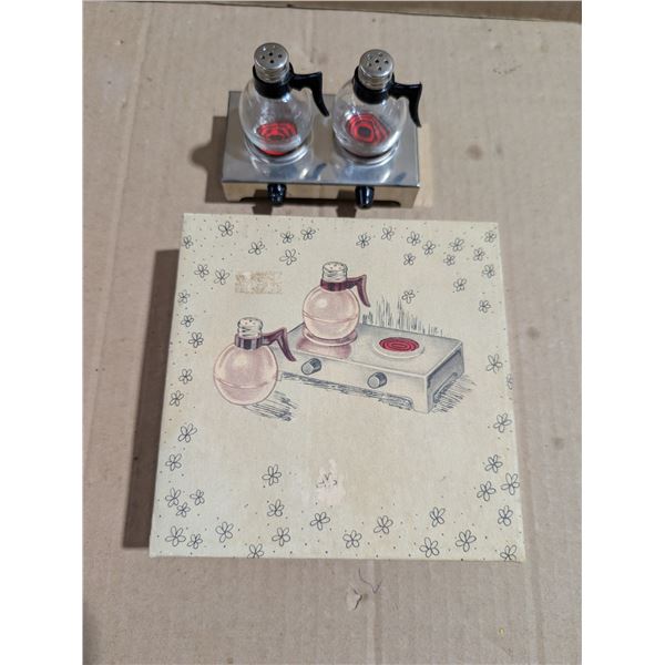 Vintage S+P Shaker Set (Coffee Pot Design) W/ Original box