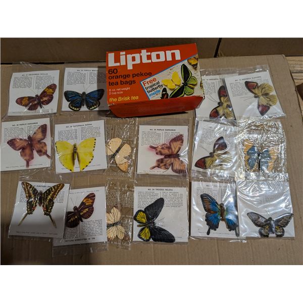 Vintage Lipton tea Orange Pekoe w/ Original Box "Tropical Butterfly's"
