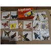 Image 1 : Vintage Lipton tea Orange Pekoe w/ Original Box "Tropical Butterfly's"