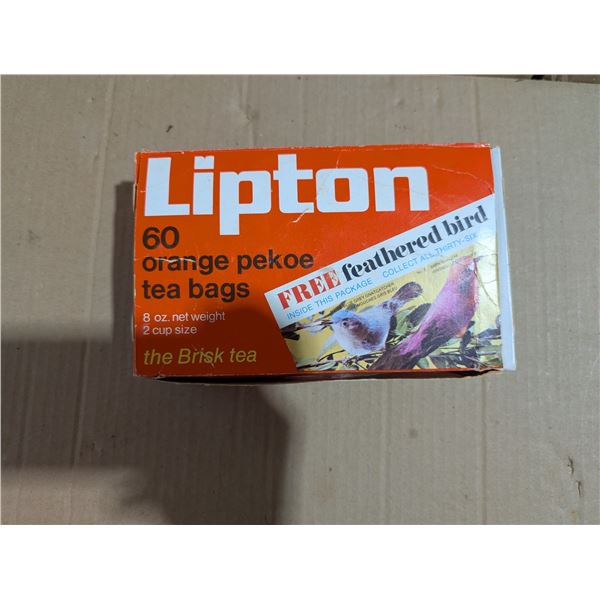 Vintage Lipton tea Orange Pekoe w/ Original Box "Feathered Bird"