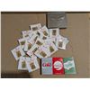 Image 1 : Lot of Baseball Label Pins As Shown, Sealed playing Cards, and New Millennium Post Card Set