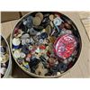 Image 2 : (3) tins Full of Sewing Buttons and Misc. Sewing Items as Shown
