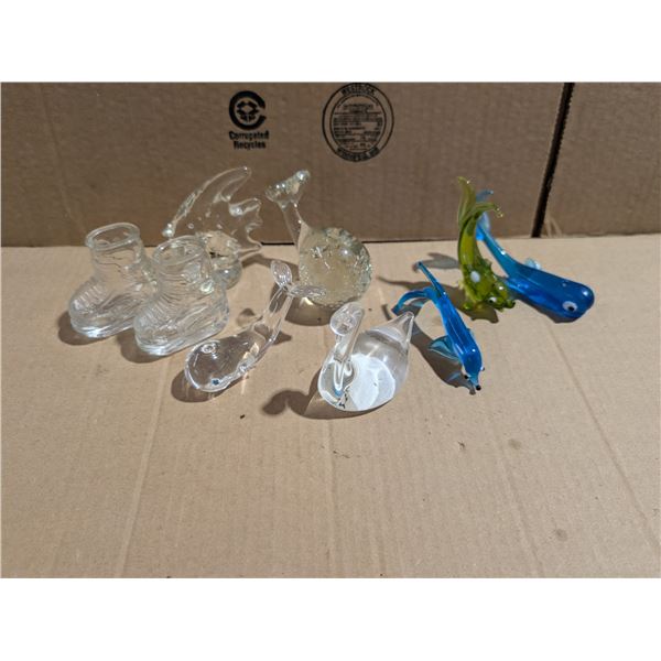 Art Decor Glass Lot (1) Vintage "Graceful Swan" made in US