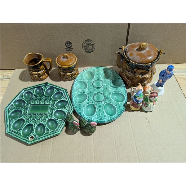 Made in Japan Ceramic/Porcelain S+P Shakers, Egg Dishes, and etc.