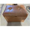 Image 1 : Leather Cushion Stool/Storage Box (15"x22"x16")