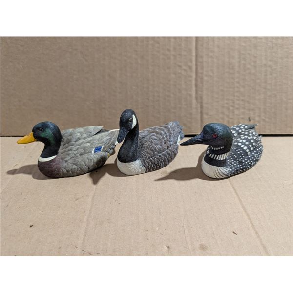 (3) Marshland Collectibles (Loon, Mallard Duck, Canadian Goose)