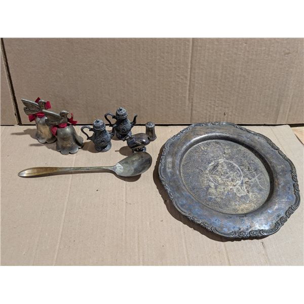 lot of E.P. Brass (Miniature Décor, Plate, Spoon, and etc.)