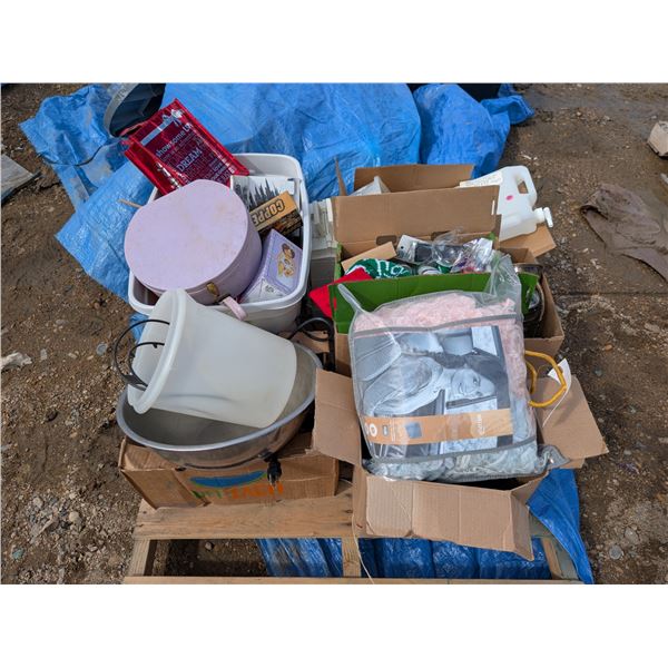 Pallet of Misc., Items (Glassware, Electric Cords/Chargers, Tupperware, and etc.)