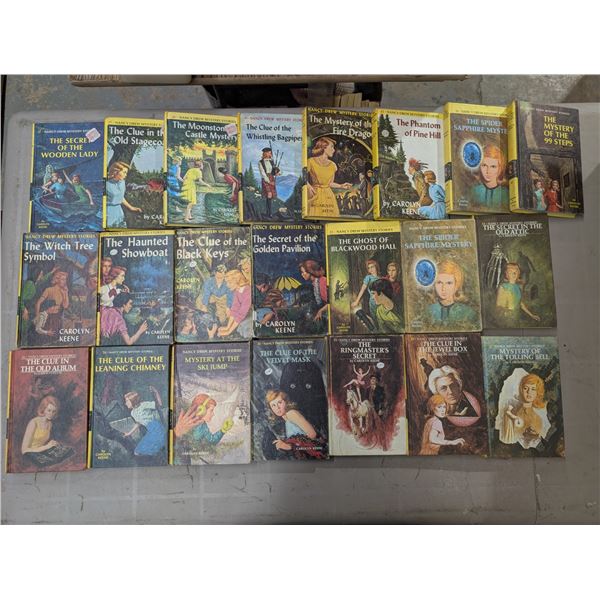 Box of Vintage Nancy Drew Books As Shown