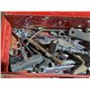 Image 4 : red Tool Box 19x6x7" w/ Misc. Vintage tools As Shown