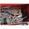 Image 6 : red Tool Box 19x6x7" w/ Misc. Vintage tools As Shown