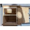 Image 3 : Vintage Wood Cabinet w/ (2) Vintage Spice Rack Shelfs
