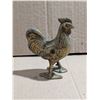 Image 1 : Vintage Solid Brass Rooster Coin Bank 5"H