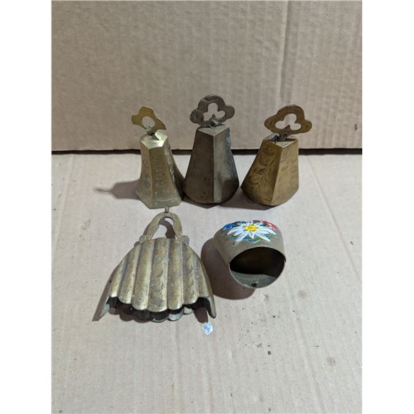 Lot of Vintage Brass Cow Bells