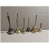 Image 1 : Lot of Long Handle Brass Bells As Shown