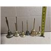 Image 2 : Lot of Long Handle Brass Bells As Shown