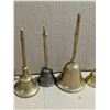 Image 4 : Lot of Long Handle Brass Bells As Shown