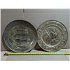 Image 4 : (2) Vintage Made in England Brass Tone Or Coloured Wall Plaques