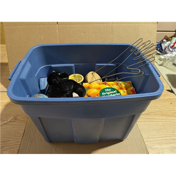 Storage Tub Full of Misc. (glassware, glass Décor, VHS's and etc.)