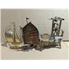 Image 1 : (2) Brass/Possible Copper Vintage Ship Décor and Hand Made Unique Design Décor