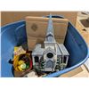 Image 3 : Storage Tub Full of Misc.(Pins, Household Décor, Made in England Knives, and etc.)