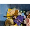 Image 4 : Storage Tub Full of Misc.(Pins, Household Décor, Made in England Knives, and etc.)
