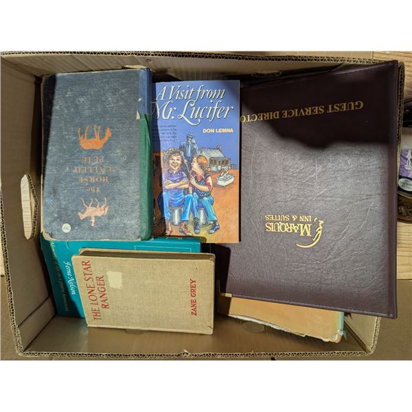 Box full of Vintage books (A Horse Called Pete, Lone Star Ranger, Cook Books, and etc.)