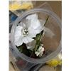 Image 6 : (3) plastic Bins Full of Yarn, Toys, Fake Flowers, Décor Stones, and etc.