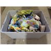 Image 1 : Storage Tub w/ Misc. Fabric. S+P Shakers, Mugs, and etc.)