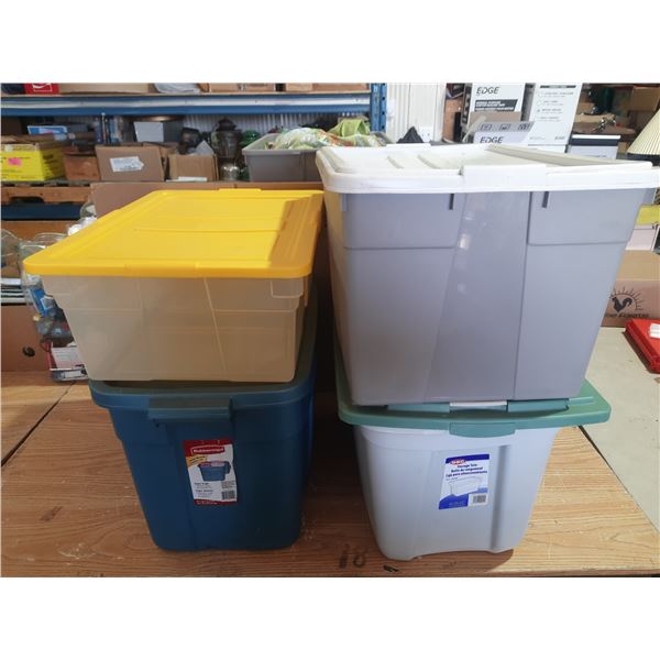 (4) Big Storage Totes with Lids.