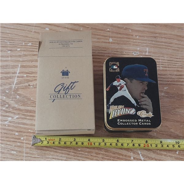Vintage Avon Gift Collection box containing Nolan Ryan collector cards.