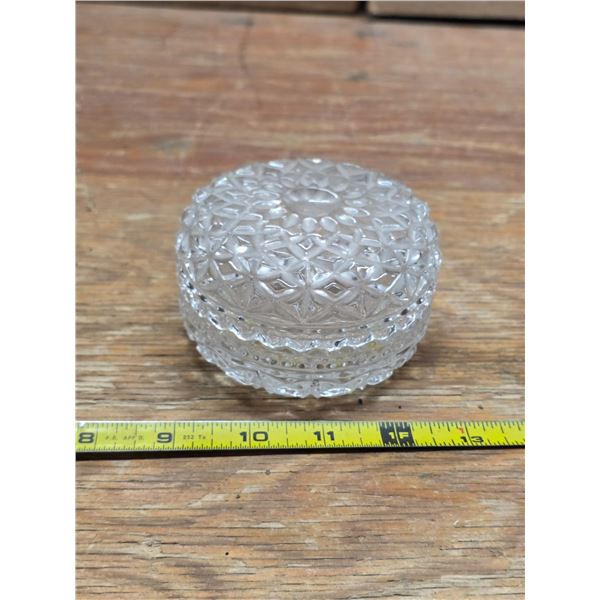 Covered small glass dish