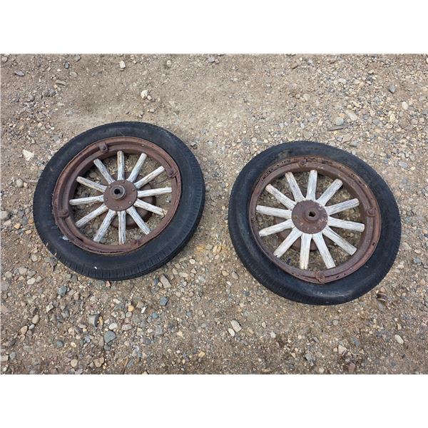 Pair of antique wheels