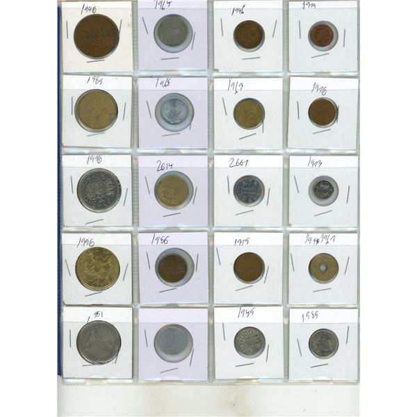 (3) Sheet Of Foreign Currency. (Total 60 Coins)