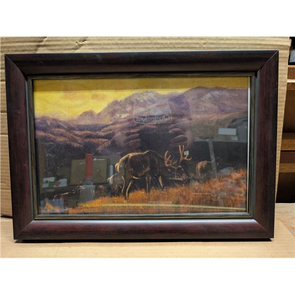 Century Old Russel Mystery 1916 Black Tail-Buffalo Days Oil On canvas 15x21 Framed Art Piece