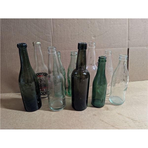 Lot of Vintage Soda Bottles and etc.