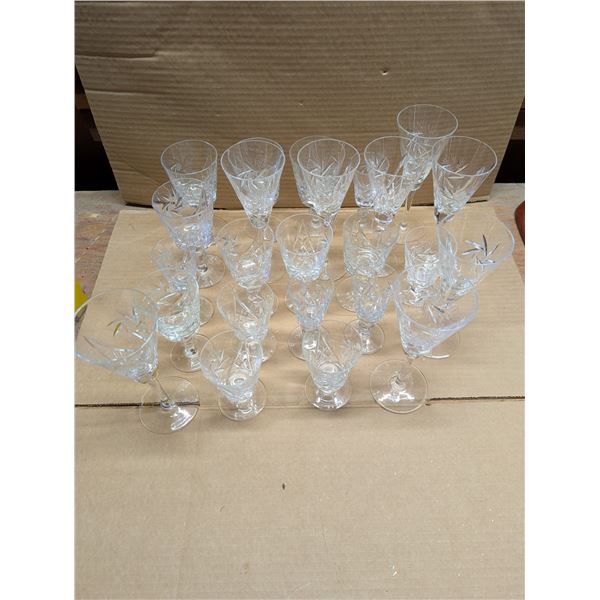 Lot of Crystal Champagne Glasses