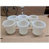 Image 4 : Box of (6) Fire king milk glass Mugs, and Milk glass Lamp (Needs Bulb)