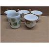 Image 2 : Fire king Milk glass Tray and Mug w/ (4) Royal Albert Tea Cups