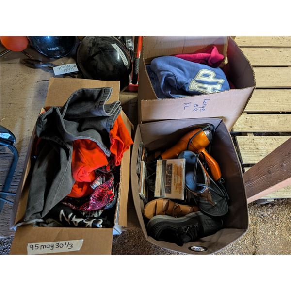 Box of XL-L Ladies Tops, Shoes, Hoodies, and etc. As Shown