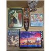 Image 1 : Lot of Puzzles, Chess Set, Tiki Mask, Coca Cola Tray, and etc.