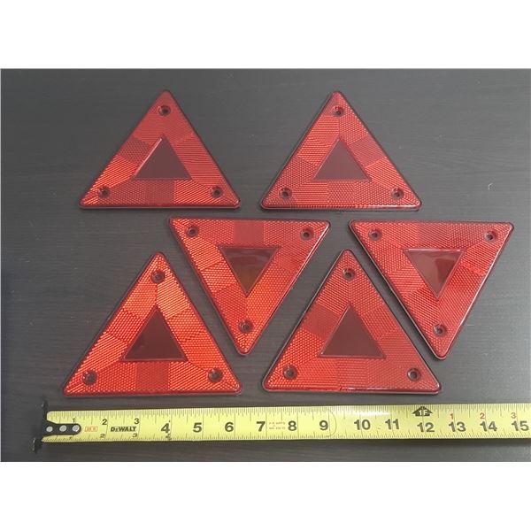 (6) Red plastic safety reflectors designed to enhance visibility for vehicles, trailers, or slow-mov