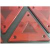 Image 2 : (6) Red plastic safety reflectors designed to enhance visibility for vehicles, trailers, or slow-mov