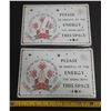 Image 1 : (2) "Please Be Mindful of the Energy You Bring Into This Space" Tin Sign. (New)
