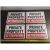 Image 1 : (4) Private Property No Trespassing Metal/Tin Sign. (New)