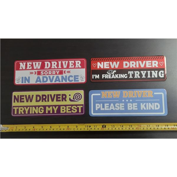 (4) Magnetic Car Stickers for Beginner/Student Driver. (New)