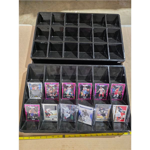 2 ultra pro card displays with sports cards