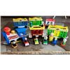 Image 1 : Vintage Fisher Price Little People Train with engine, 4 cars and caboose. With 3 vehicles and 9 peop