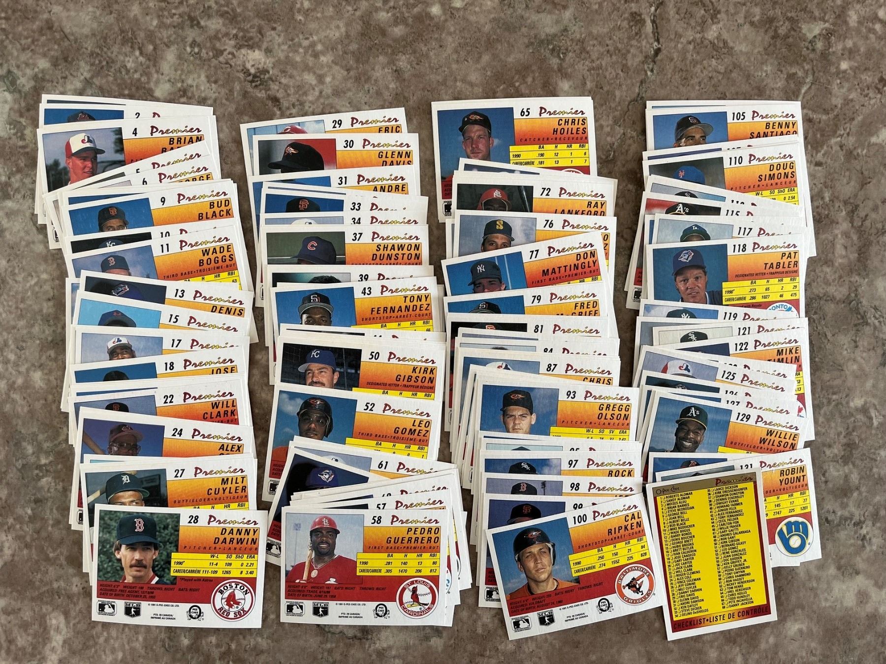 O Pee Chee (OPC) Premiere Baseball. Complete set 1-132. - Schmalz Auctions