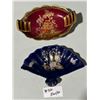 Image 1 : 2 small oriental decorative dishes, red one made in England, blue one made in Japan